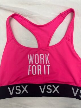 NWOT Victoria's Secret VSX Pink 'Work For It' Racerback Sports Bra